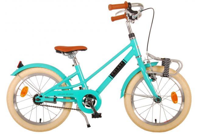 Volare Melody 16 inch meisjesfiets in turquoise met handrem en terugtraprem