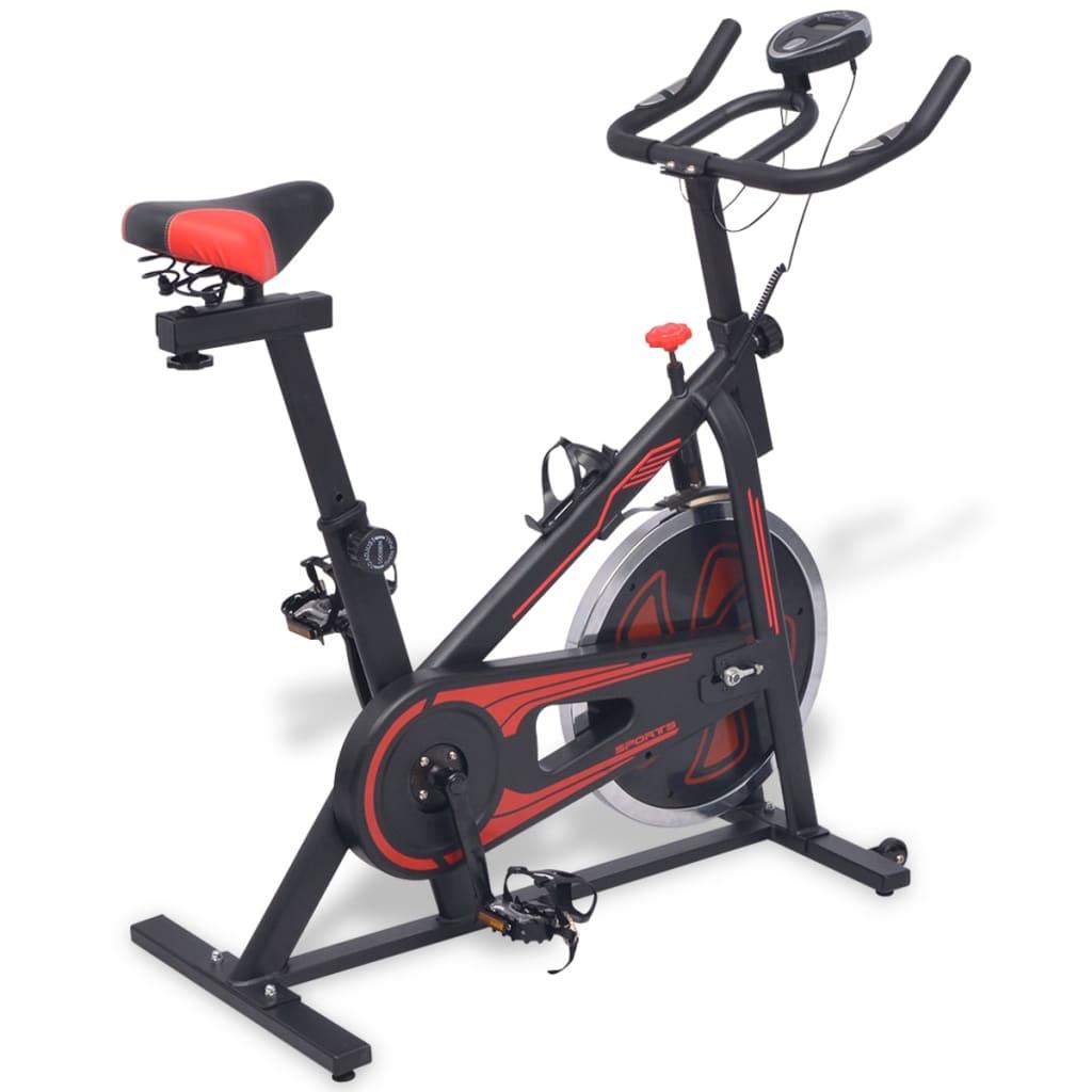 Hometrainer Met Hartslagsensoren En Rood