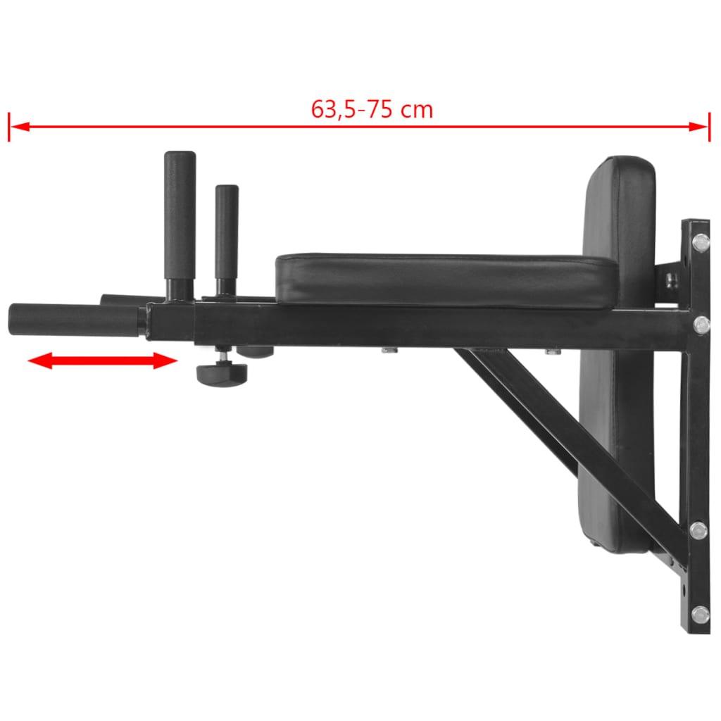 Dipstation Fitnessapparaat Wandgemonteerd Zwart