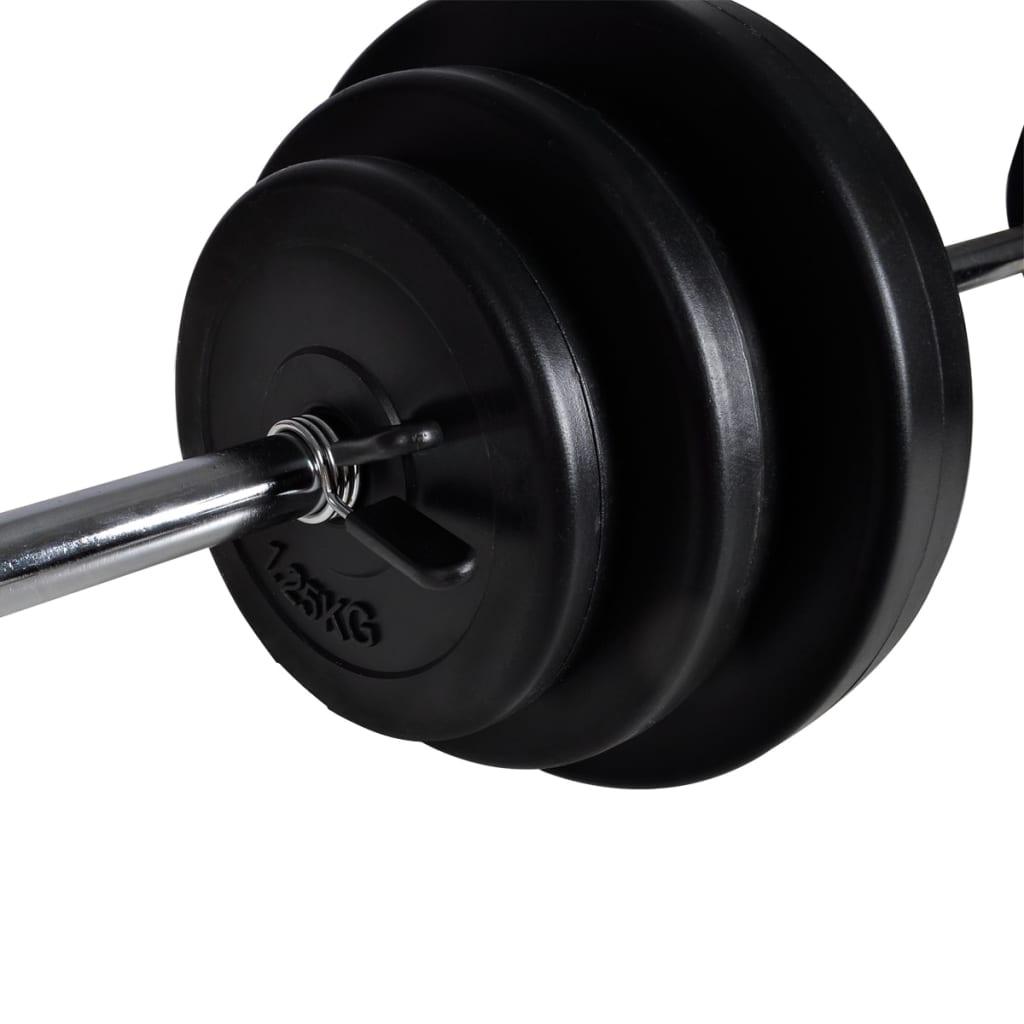 Gewichtenbank Met Gewichtenrek En Halterset 30,5 Kg