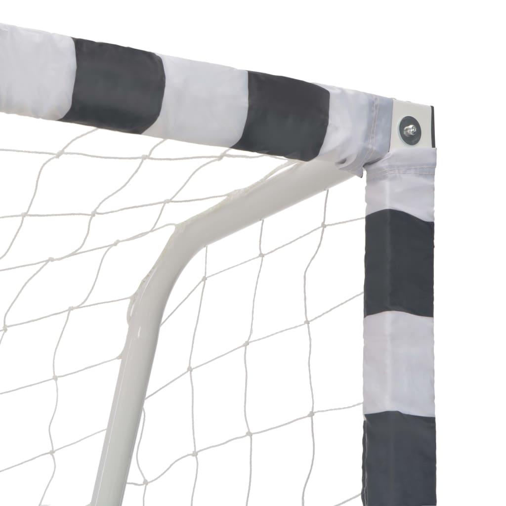 Voetbaldoel Metaal Zwart En Wit