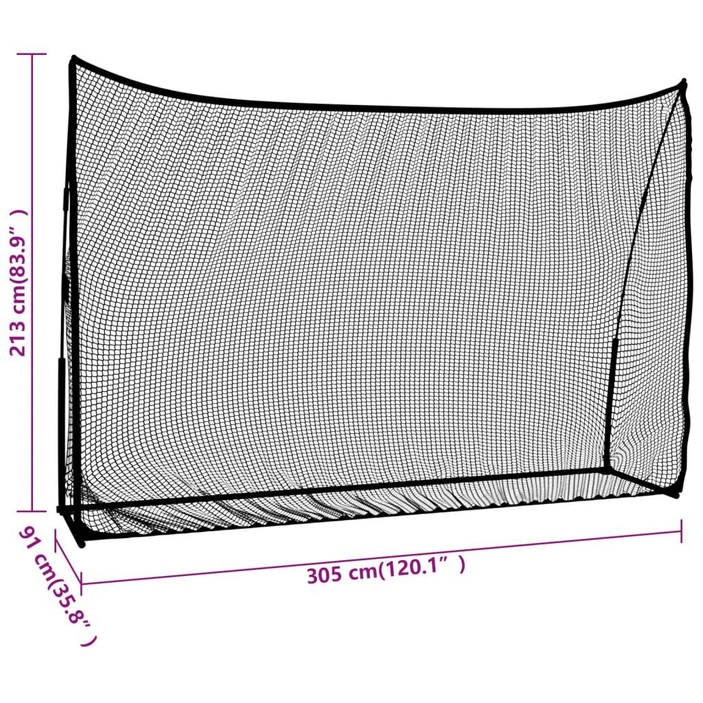 Golftrainingsnet 305X91X213 Cm Polyester Zwart En Rood