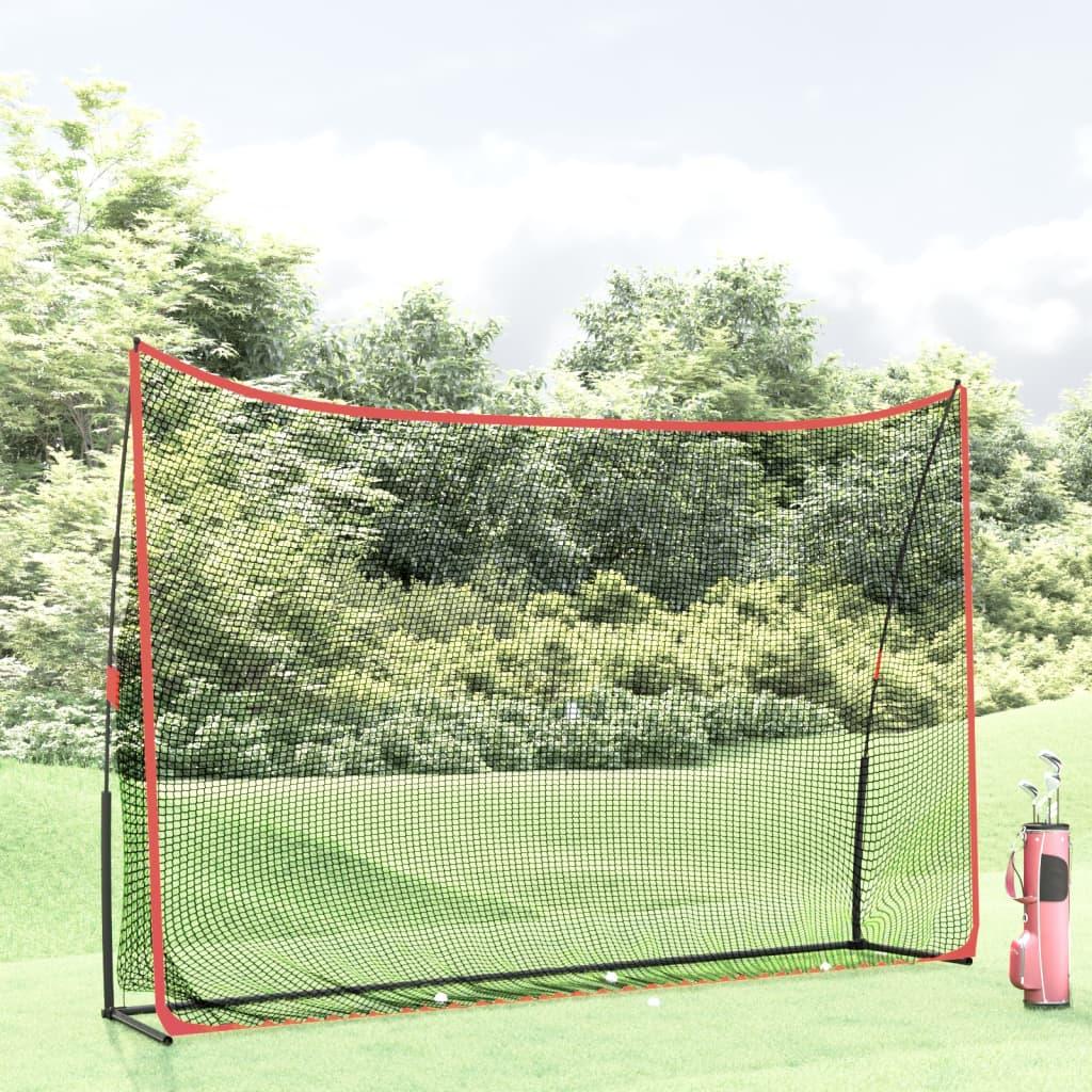 Golftrainingsnet 305X91X213 Cm Polyester Zwart En Rood