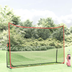 Golftrainingsnet 305X91X213 Cm Polyester Zwart En Rood