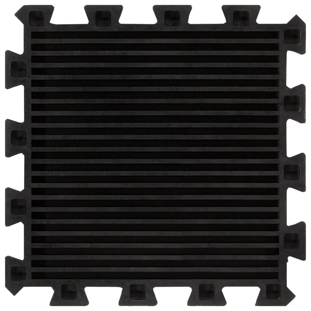 Rubbertegels 16 St 16 Mm 30X30 Cm Zwart