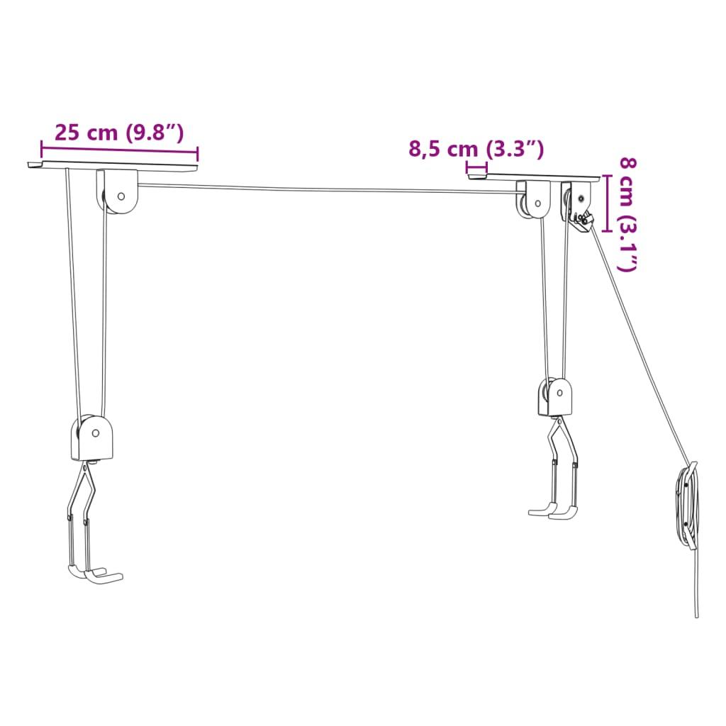 Fietstakels Met Plafondbevestiging 2 St 20 Kg