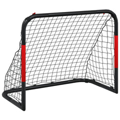 Voetbaldoel Met Net 90X48X71 Cm Staal Rood En Zwart