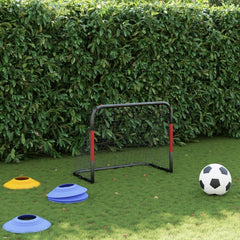 Voetbaldoel Met Net 90X48X71 Cm Staal Rood En Zwart