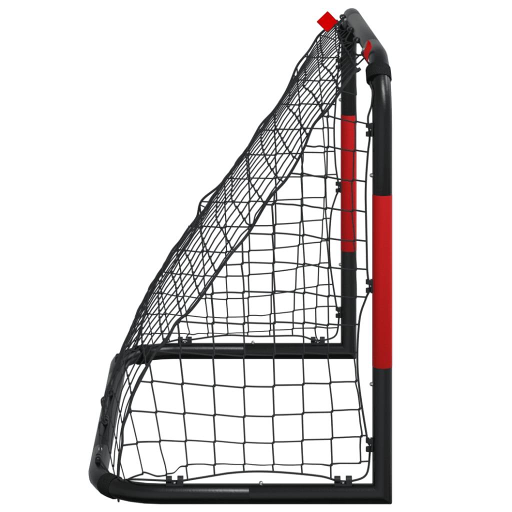 Voetbaldoel Met Net 90X48X71 Cm Staal Rood En Zwart