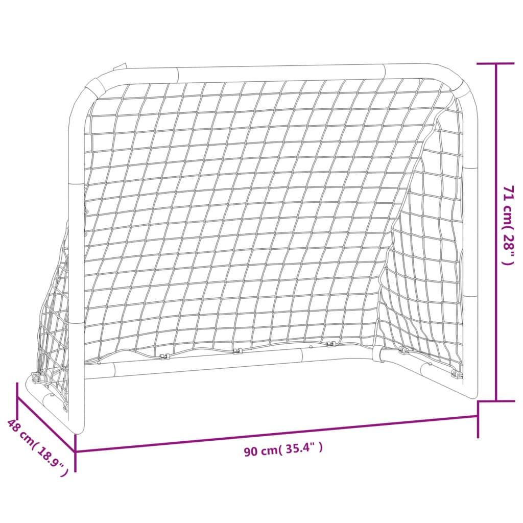 Voetbaldoel Met Net 90X48X71 Cm Staal Rood En Zwart