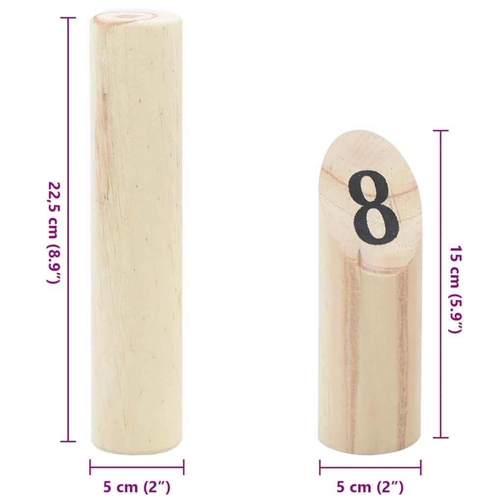 13-Delige Nummerkubb Spelset Met Draagtas Massief Grenenhout