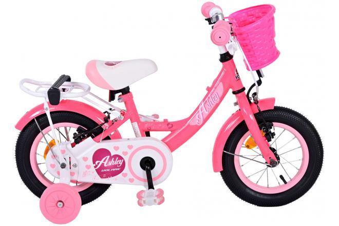 Volare Ashley 12 inch meisjesfiets in donkerroze met handremmen en verstelbare zadelhoogte