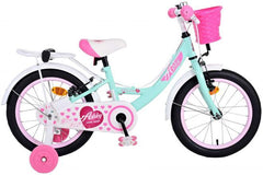 Volare Ashley 16 inch meisjesfiets in groen met twee handremmen en afneembare zijwieltjes