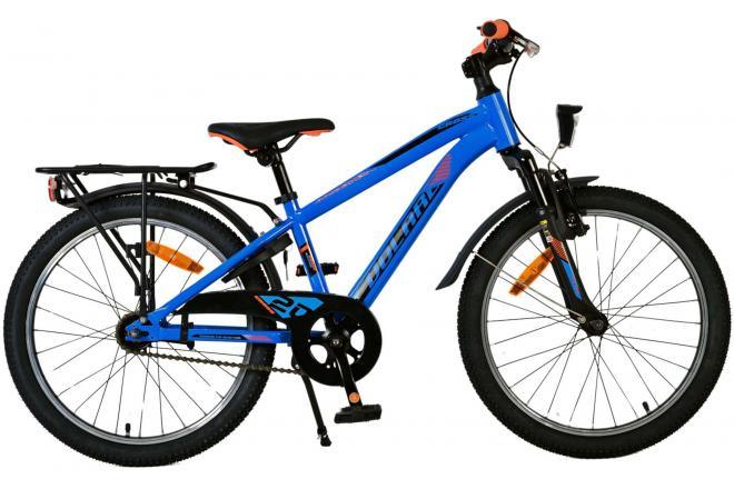 Blauwe Volare Cross 20 inch jongensfiets met handrem, reflectoren en achterdrager