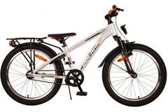 Volare Cross 20 inch jongensfiets - Zilver - Handrem en terugtraprem, reflectoren, verlichting, comfortabel zacht zadel, achterdrager, standaard, stevig slot - Fitmarktnl