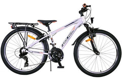 Volare Cross 24 inch jongensfiets met zilveren design, 18 versnellingen en handremmen