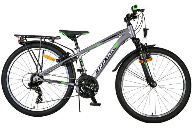 Volare Cross 24 inch jongensfiets met 18 versnellingen, handremmen, reflectoren, en batterijverlichting