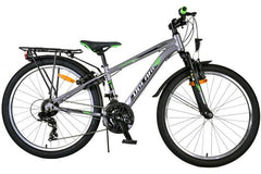 Volare Cross 24 inch jongensfiets met 18 versnellingen, handremmen, reflectoren, en batterijverlichting