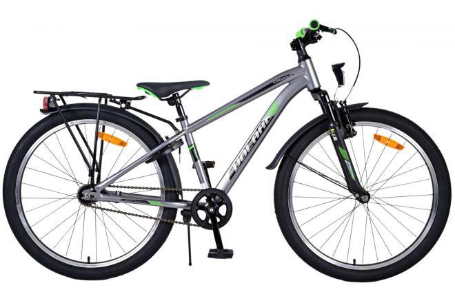 Volare Cross 24 inch jongensfiets in donker grijs met handrem en terugtraprem