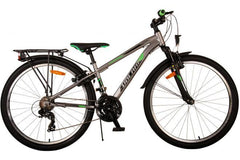 Volare Cross 26 inch jongensfiets in grijs met 18 versnellingen en twee handremmen