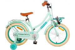 Volare Excellent 16 inch groene meisjesfiets met handrem, terugtraprem, afneembare zijwieltjes, reflectoren en voordrager