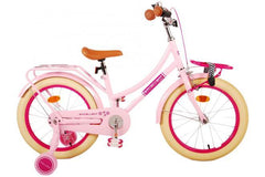 Volare Excellent 18 inch meisjesfiets - Roze - 95% afgemonteerd - veilig en comfortabel met handrem, terugtraprem, reflectoren, voordrager, achterdrager, verstelbaar zadel en stuur - inclusief montagemateriaal - Fitmarktnl