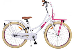 24 inch Volare Excellent meisjesfiets in wit met handrem en terugtraprem