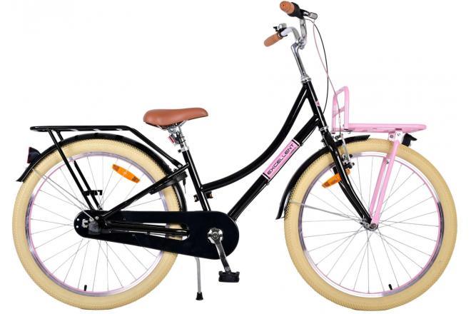 Volare Excellent Kinderfiets - Meisjes - 24 inch - Zwart - 3 Versnellingen - Veiligheid, comfort en duurzaamheid voor een meisjesfiets van topkwaliteit bij Fitmarktnl