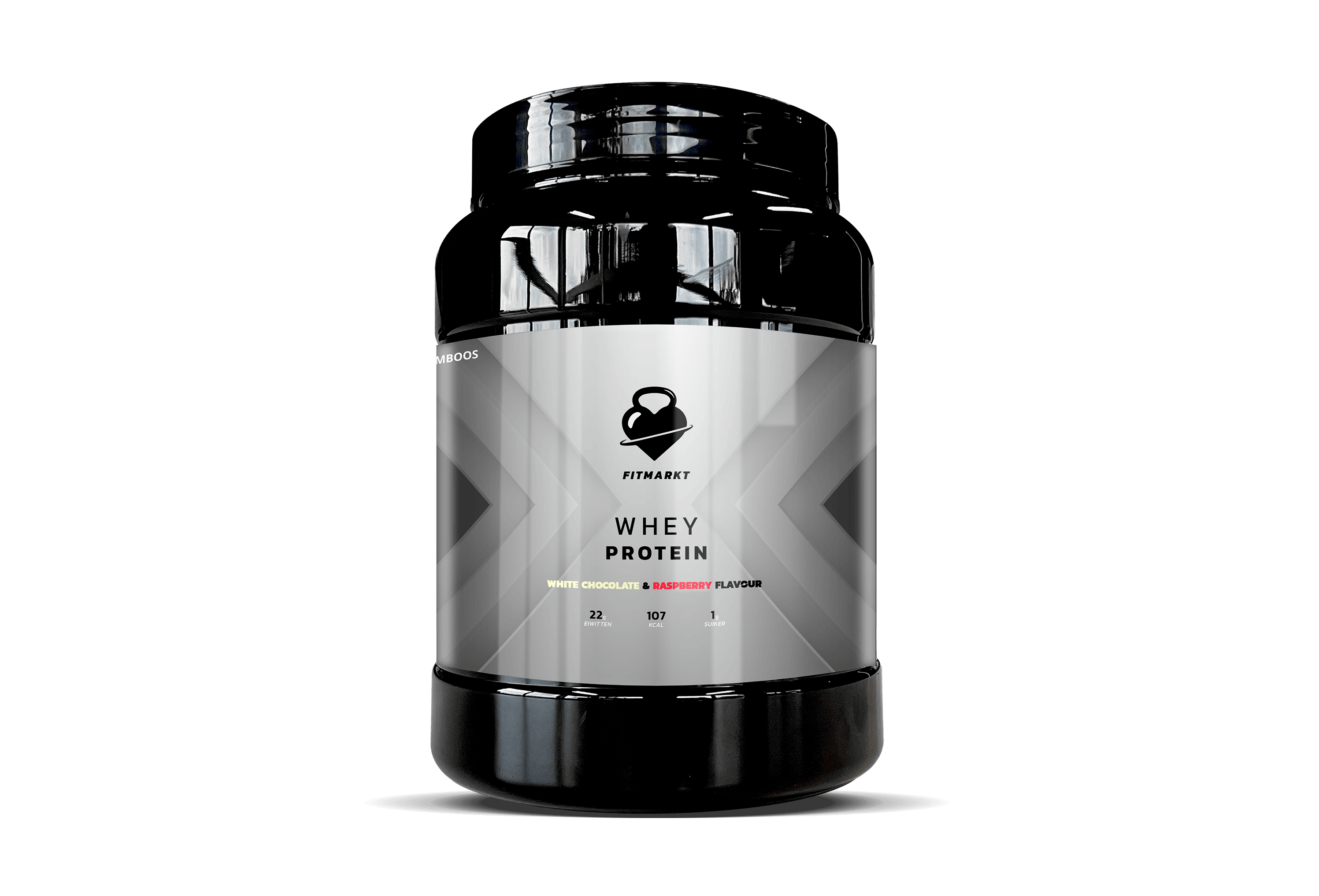 Whey Protein Witte Chocola &amp; Framboos 1000g - Een Verfrissende Eiwitbron voor Spieropbouw en -herstel bij Fitmarktnl