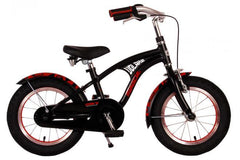 Volare Miracle Cruiser Kinderfiets - Jongens - 14 inch - Mat Zwart - Prime Collection - Veilige en comfortabele jongensfiets met handrem, terugtraprem, reflectoren, verstelbaar zadel en stuur, geschikt voor avontuurlijke ritten 