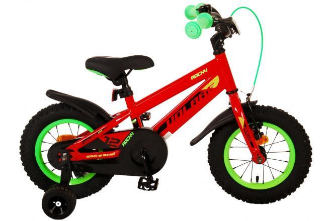Rode Volare Rocky 12 inch jongensfiets met handrem, terugtraprem, zijwieltjes