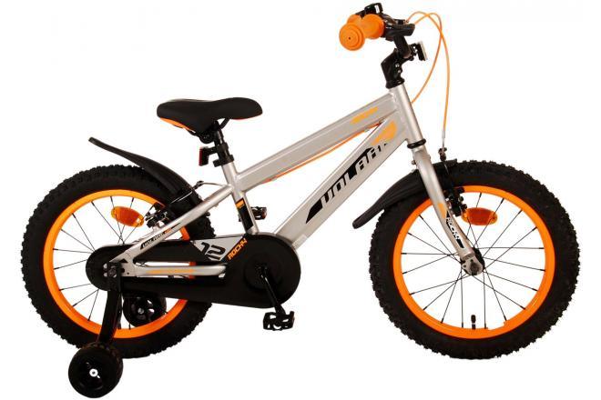 Jongensfiets Volare Rocky 16 inch - Grijs - Twee handremmen - Luxe zacht zadel - Gesloten kettingkast - Inclusief montagemateriaal - Fitmarktnl