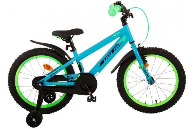 Volare Rocky 18 inch jongensfiets met handrem, terugtraprem, gesloten kettingkast, reflectoren, luxe zacht zadel, verstelbare zadelhoogte en extra lange zadelpen in groen design