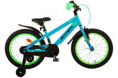 Volare Rocky 18 inch jongensfiets met handrem, terugtraprem, gesloten kettingkast, reflectoren, luxe zacht zadel, verstelbare zadelhoogte en extra lange zadelpen in groen design