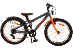 Volare Rocky Kinderfiets - 20 inch - Grijs Oranje - 6 speed - Prime Collection: Veilige en comfortabele jongensfiets met handremmen, reflectoren, verlichting en verstelbaar zadel
