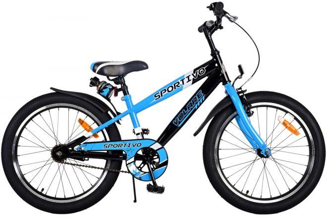 Volare Sportivo 20 inch jongensfiets in neon blauw met handremmen, reflectoren, verstelbaar zadel en stuur, en lange spatborden Veilig en comfortabel!