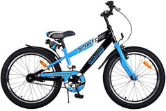 Volare Sportivo 20 inch jongensfiets in neon blauw met handremmen, reflectoren, verstelbaar zadel en stuur, en lange spatborden Veilig en comfortabel!