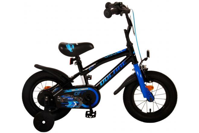 Volare Super GT 12 inch jongensfiets met handrem, terugtraprem, gesloten kettingkast, zijwieltjes, reflectoren, bel, verstelbaar zadel en stuur, en montagemateriaal