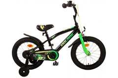 Volare Super GT 16 inch groene jongensfiets met handrem, terugtraprem, en zijwieltjes