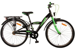 Volare Thombike Kinderfiets - Jongens - 24 inch - Zwart Groen - Twee handremmen - Luxe zacht zadel, reflectoren, verstelbaar stuur, veilig en comfortabel