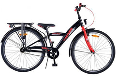 Volare Thombike Kinderfiets - Jongens - 26 inch - Zwart Rood - Moderne fiets met handrem, terugtraprem, verlichting, bel, reflectoren, comfortabel zadel en handvaten, verstelbaar stuur en zadelpen, stevig frame, achterdrager, standaard en slot