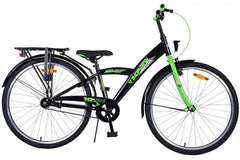 Jongensfiets Volare 26 inch Thombike - Zwart Groen - Handrem, terugtraprem, verlichting, reflectoren, zacht zadel, verstelbaar stuur