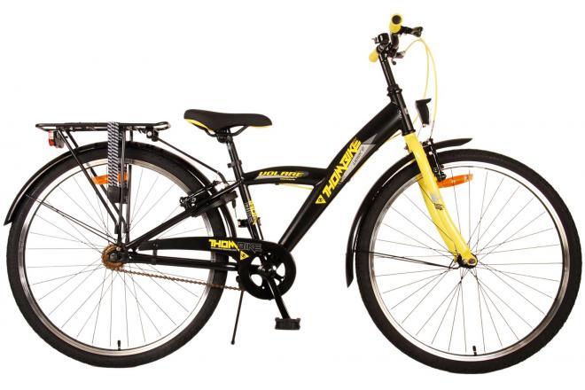 Volare Thombike Kinderfiets - Jongens - 26 inch - Zwart Geel - Twee Handremmen: Een veilige en duurzame jongensfiets met handremmen, verlichting, zachte zadel, verstelbaar stuur en een stevig frame voor avontuurlijke ritten