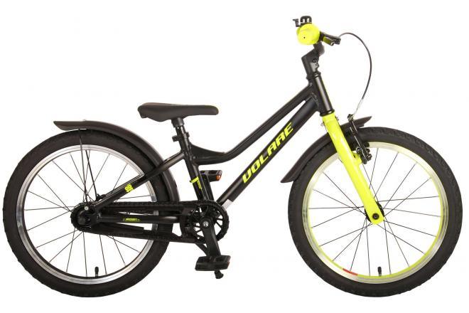 Volare Blaster Kinderfiets - Jongens - 18 inch - Zwart Geel Groen - Prime Collection - Een veilige, comfortabele en duurzame jongensfiets voor avontuurlijke ritten